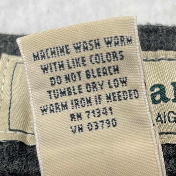 L.L. Bean Pants Womens 12 Grey Classic‎ Fit Straight Flannel 100% Cotton Lined - Picture 12 of 14